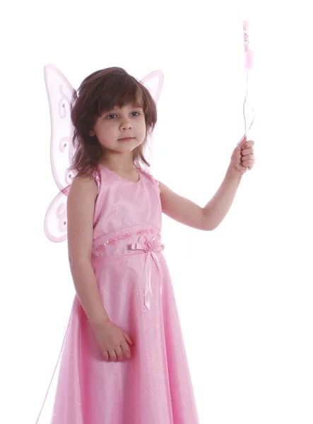 Beautiful girl in a fairy costume with butterfly wings — Stock Photo, Image