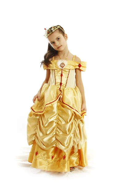 Kaunis tyttö prinsessa puku päällä — kuvapankkivalokuva