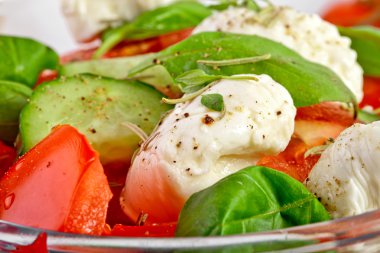 şık beyaz kase taze bir salata. beyaz izole.