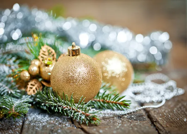 Christmas Decoration Over Wooden Background. — Stock Photo, Image