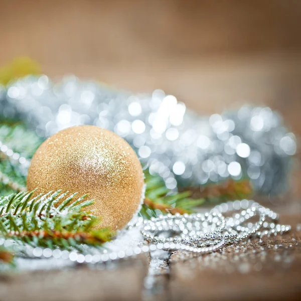 Décoration de Noël sur fond en bois. — Photo