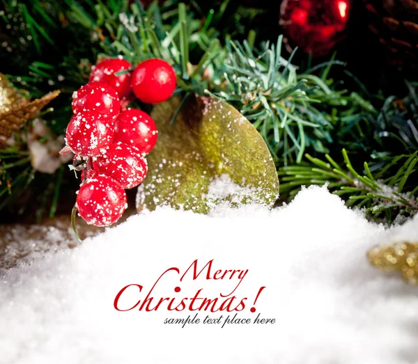 Vánoční dekorace přes dřevěné pozadí. — Stock fotografie