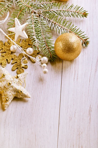 Decoración de Navidad sobre fondo de madera. — Foto de Stock