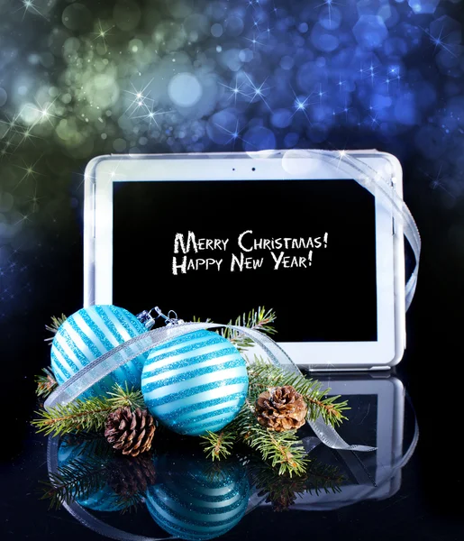 tablet pc ile siyah christmas dekorasyon