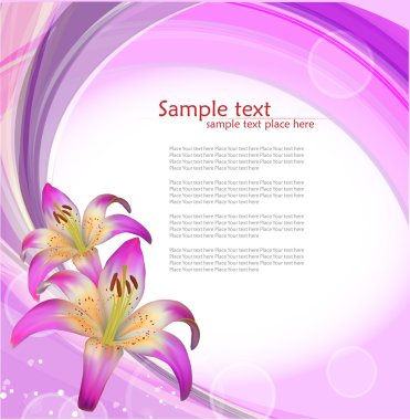 Vector floral arka plan ile lilyum