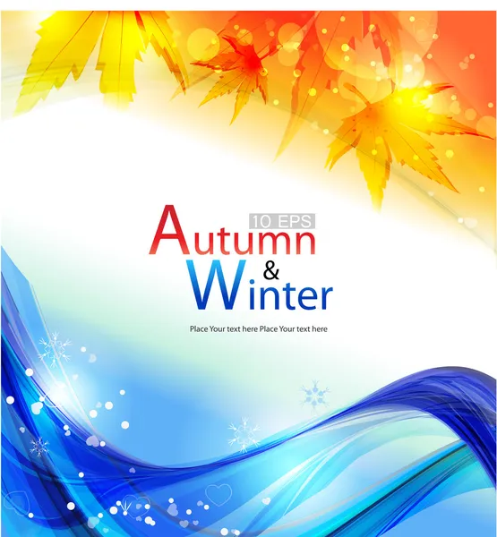 Vecteur automne & fond d'hiver — Image vectorielle