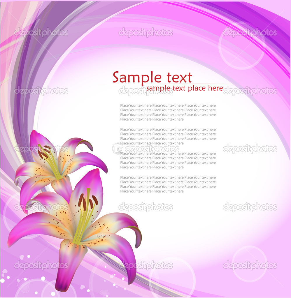Vector floral background with lilies