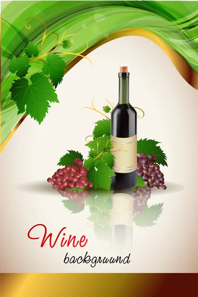 Grape and bottle of wine — Stock Vector