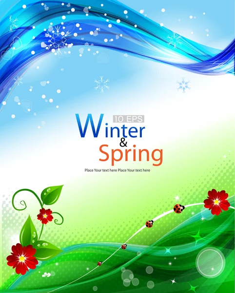 Vecteur printemps et hiver fond — Image vectorielle