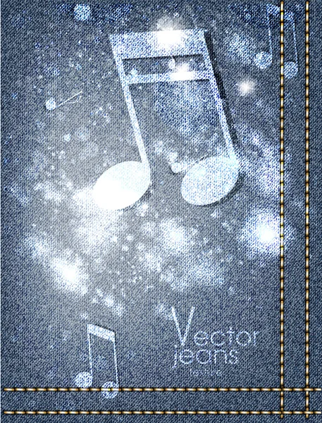 Texture jeans musique . — Image vectorielle