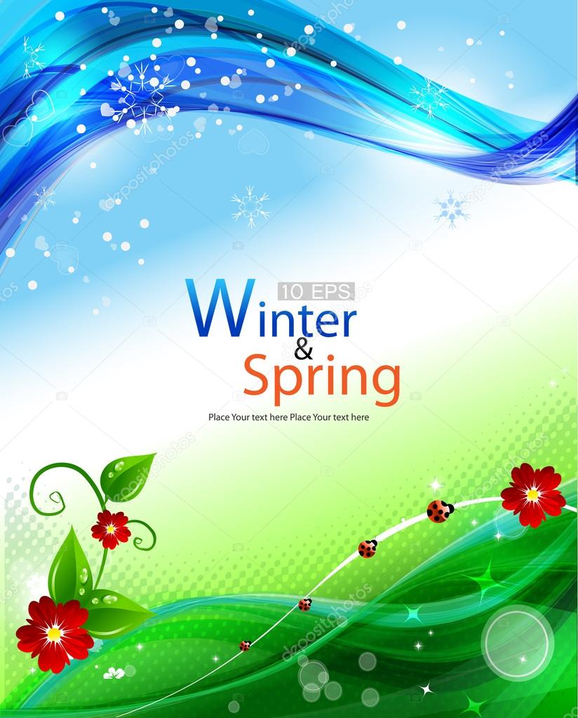 Vector spring and winter background