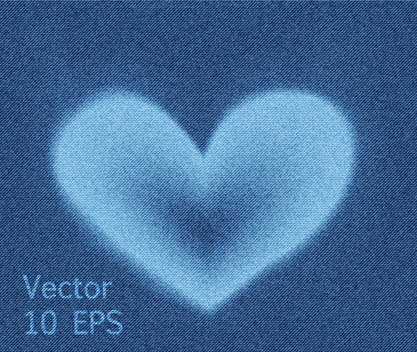 Jeans heart denim texture — Stock Vector