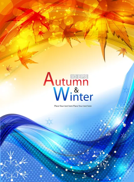 Herfst & winter achtergrond — Stockvector