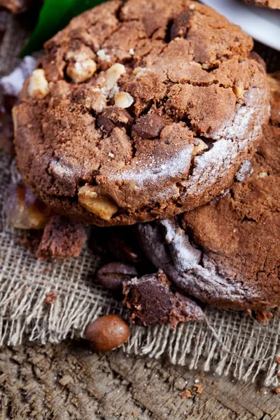 Cookies and coffee beans — Stock Photo, Image