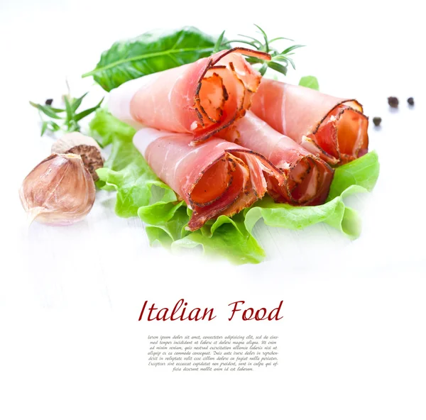 Prosciutto affettato — Foto Stock