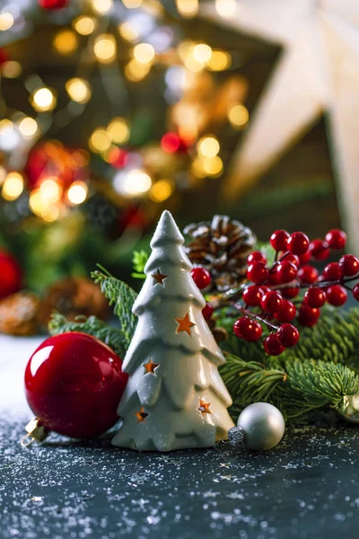 Decoración Navidad Sobre Fondo Oscuro — Foto de Stock