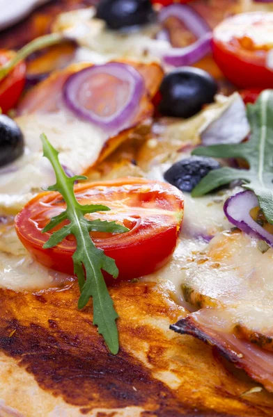 Pizza Dry Cured Ham Salad — Stock Photo, Image