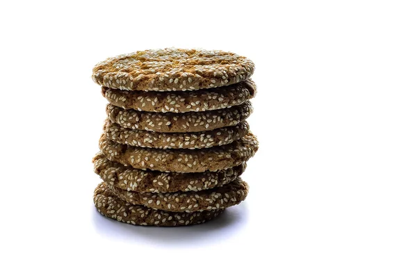 Beyaz izole lezzetli lezzetli kurabiyeler — Stok fotoğraf
