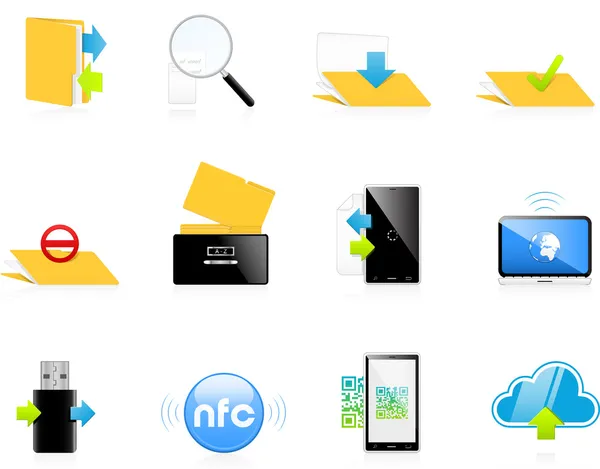 数据传输和通信图标集 — 图库矢量图片
