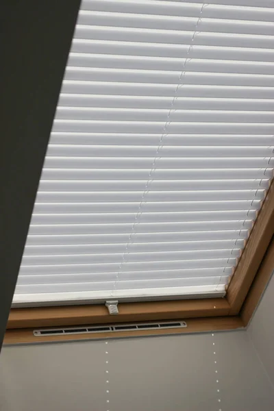 Pleated Blinds Roof Windows Close Interior Blinds Skylights White Color — 图库照片
