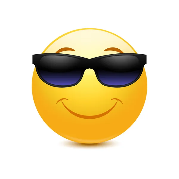 Smiling emoticon with sunglasses — Stock Vector © yayayoyo 102684970