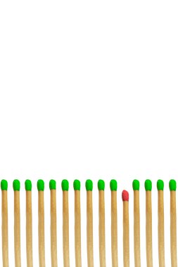 Red matchstick loser concept isolated on white background clipart