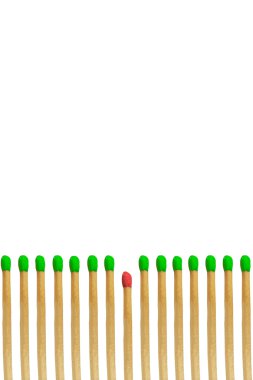 Red matchstick loser concept isolated on white background clipart