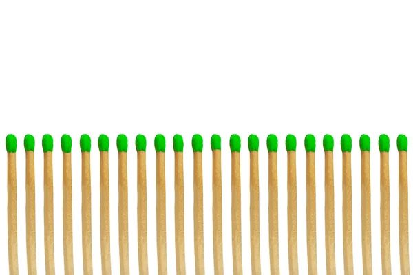 Green matchstick equal concept isolated on white background — Stock Photo, Image