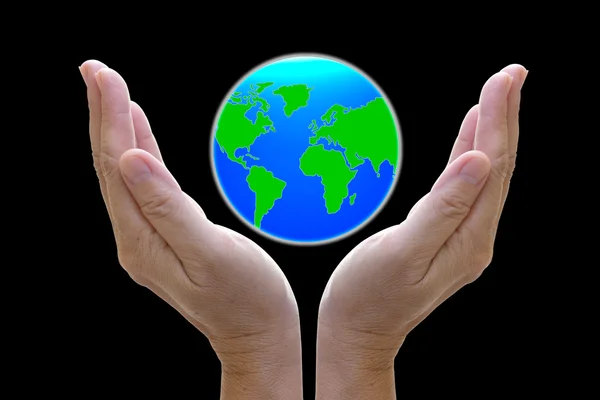 Abstract globe in the hand, protect our world, save the earth — Stock Photo, Image