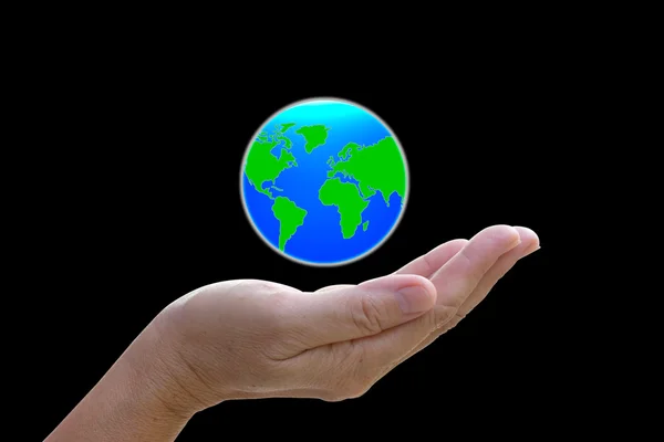 Abstract globe in the hand, protect our world, save the earth — Stock Photo, Image