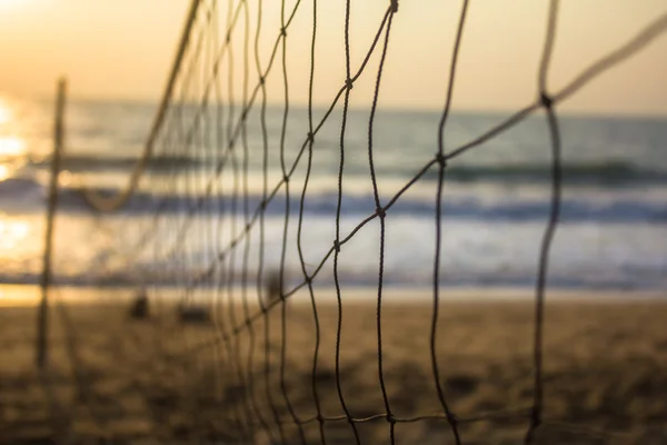 Beach volleyball in morning — Stock Photo, Image