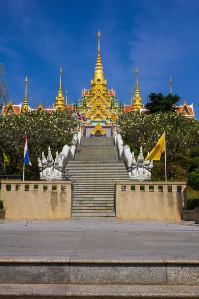 Golden temple on high mountain in Thailand — Stock Photo, Image