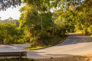 hermoso paisaje con sinuoso camino en las montañas