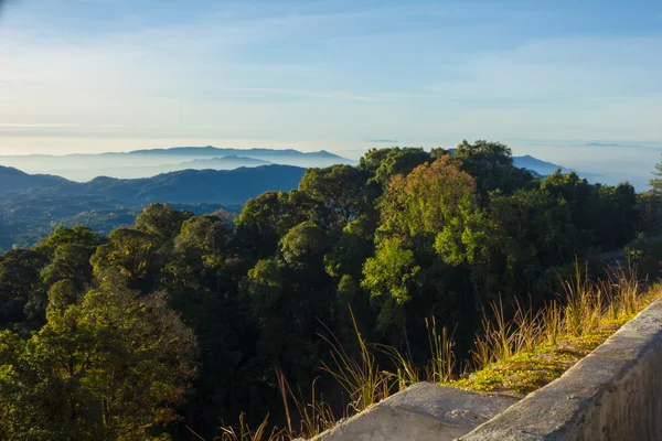 Paisaje desde la montaña más alta de Tailandia en doi inthanon —  Fotos de Stock