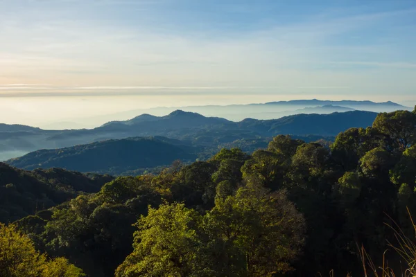 Landscape from highest mountain in Thailand at doi inthanon — Stock Photo, Image