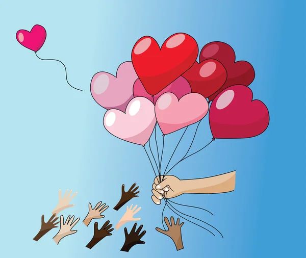 Liefde is voor het geven, Valentijn concept — Stockvector