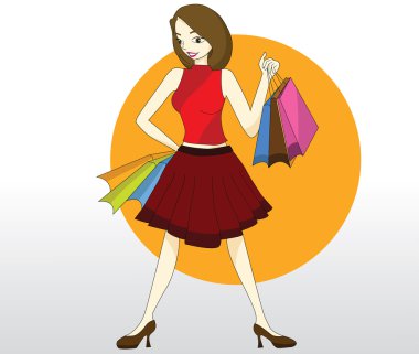 Alışveriş çantalı bayan.