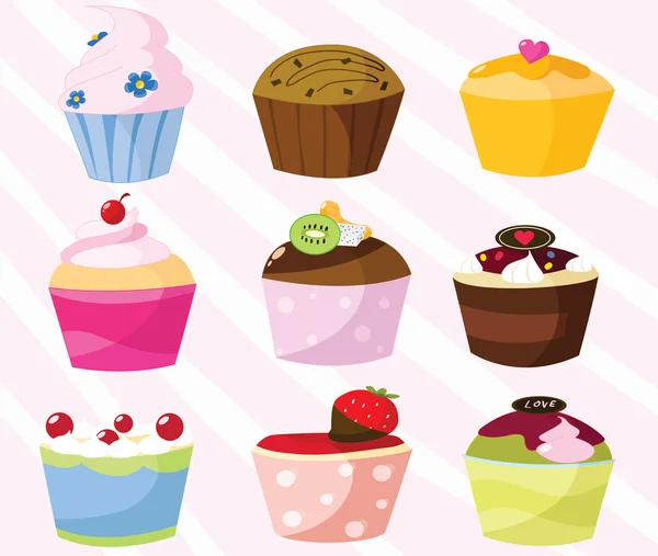 Cupcakes samling — Stock vektor