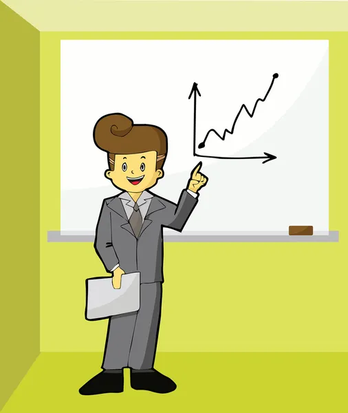 Businessman with growth graph — Stock Vector