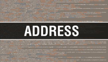 Dijital Java kod metni olan adres. Adres ve Bilgisayar yazılım kodlama vektör kavramı. Java kodlama betiği programlanıyor, ekranda adres olan dijital program kodu