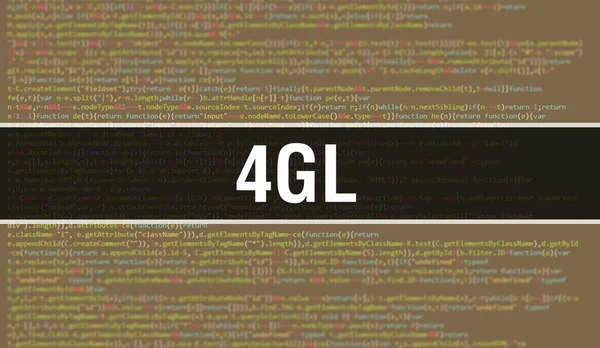 4Gl Koncept Med Tilfældige Dele Programkode 4Gl Med Programmering Kode - Stock-foto