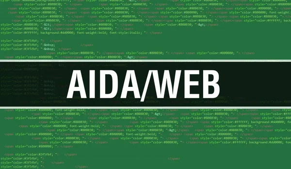 Aida Web Binary Code Digital Technology Background 프로그램 코드와 Aida — 스톡 사진