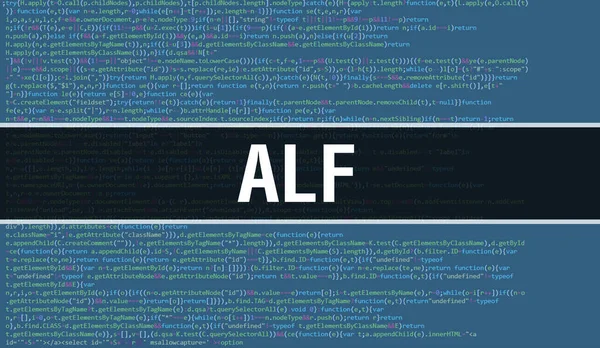 Alf Con Tecnología Abstracta Fondo Código Binario Datos Binarios Digitales — Foto de Stock