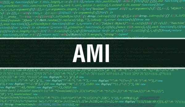 Ami Text Napsaný Programovacím Kódu Abstraktní Technologické Zázemí Vývojáře Softwaru — Stock fotografie