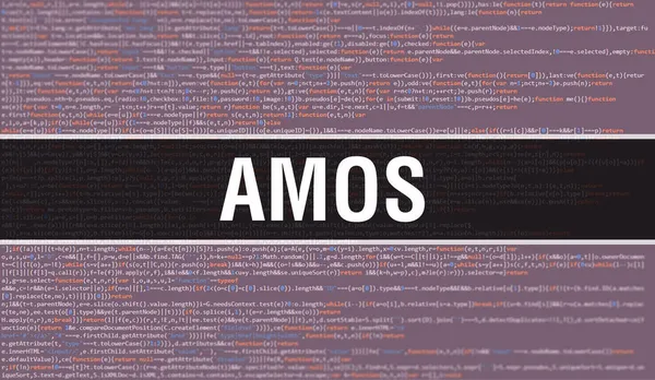 Amos Digitálním Textem Java Kódu Amos Počítačový Software Kódující Vektorový — Stock fotografie
