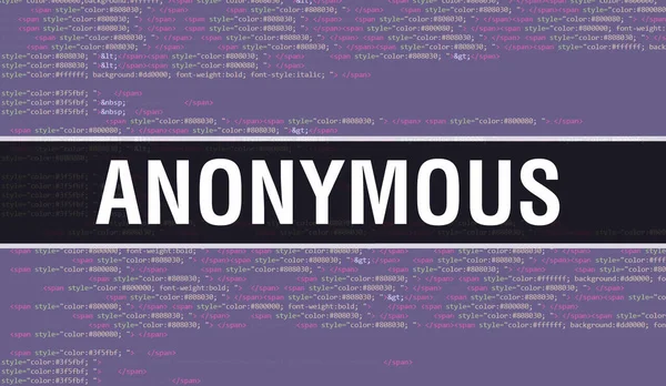 Conceito Anônimo Com Partes Aleatórias Código Programa Texto Anônimo Escrito — Fotografia de Stock