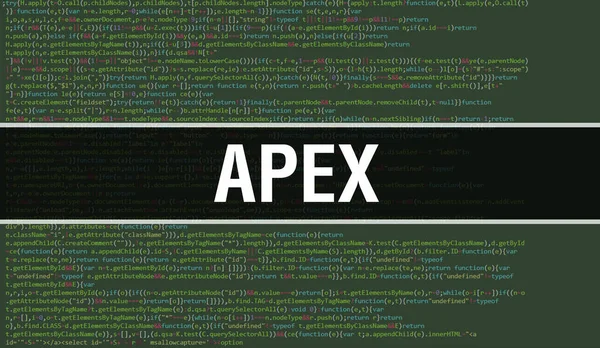 Apex Konzept Mit Zufälligen Programmteilen Apex Mit Programmiercode Abstrakte Technologie — Stockfoto