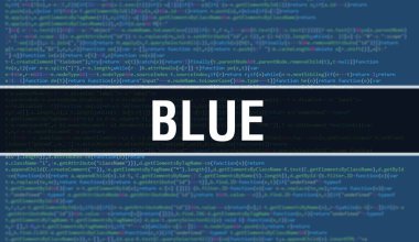 Mavi ve dijital Java kod metni. Mavi ve Bilgisayar yazılım kodlama vektörü konsepti. Senaryo Java programlanıyor, ekranda Mavi ile birlikte dijital program kodu