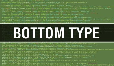 Yazılım geliştiricisi ve Bilgisayar betiğinin programlama kodları soyut teknoloji arka planı üzerine yazılmış alt tip metin. Alt seviye kod kavramı bilgisayar monitöründe. Alttaki kodlama tipi programcığı