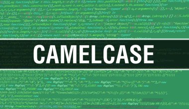 Soyut Teknoloji İkili Kod Arkaplanı olan Deve Davası. Dijital ikili veri ve Güvenli Veri Kavramı. Yazılım, Web Geliştirici Programlama Kodu ve Deve Vakası. Deve Davası Javascript Bilgisayar Betiği